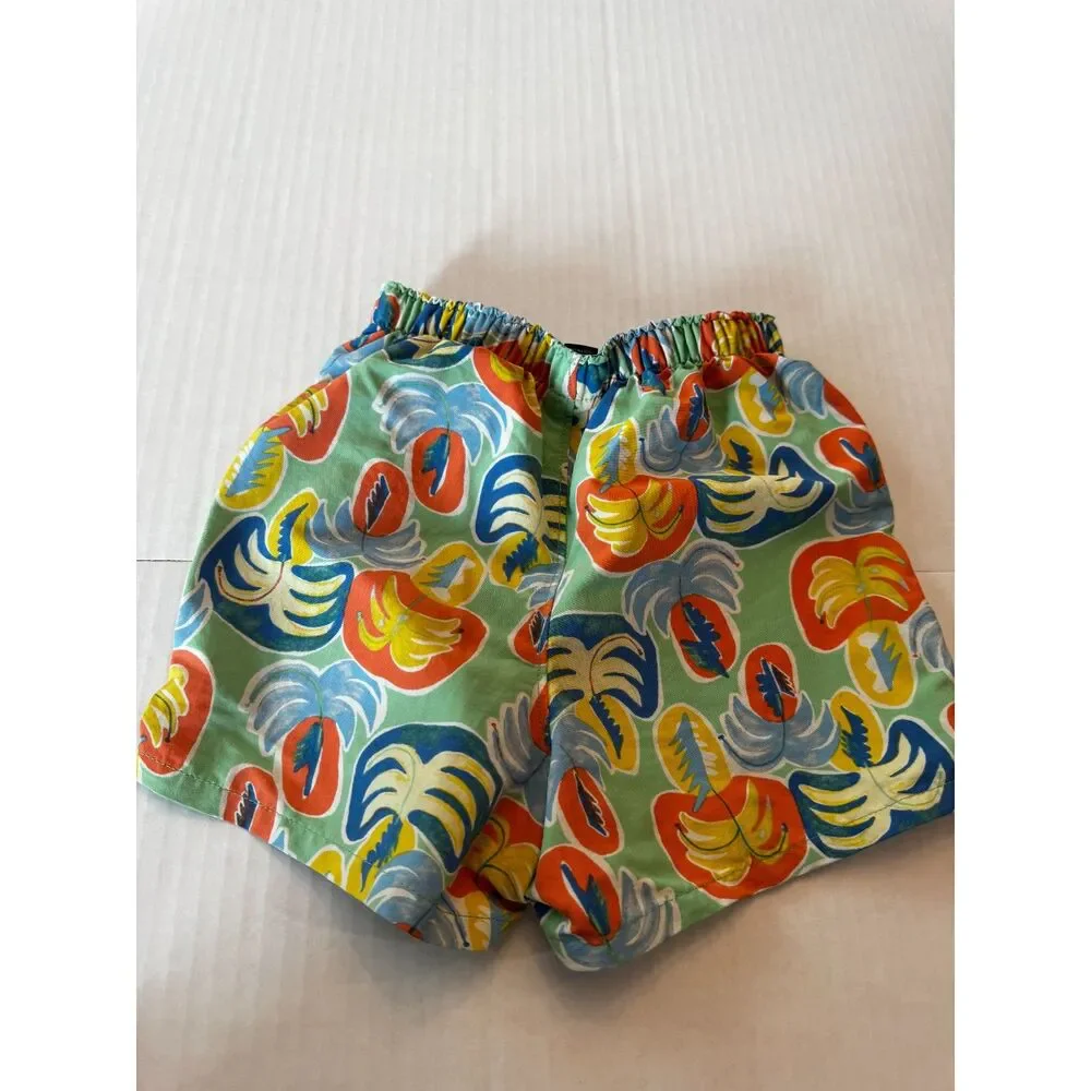 Patagonia Baby Baggies Swim Trunks 4T Blue Surf Fish Print Recycled Nylon